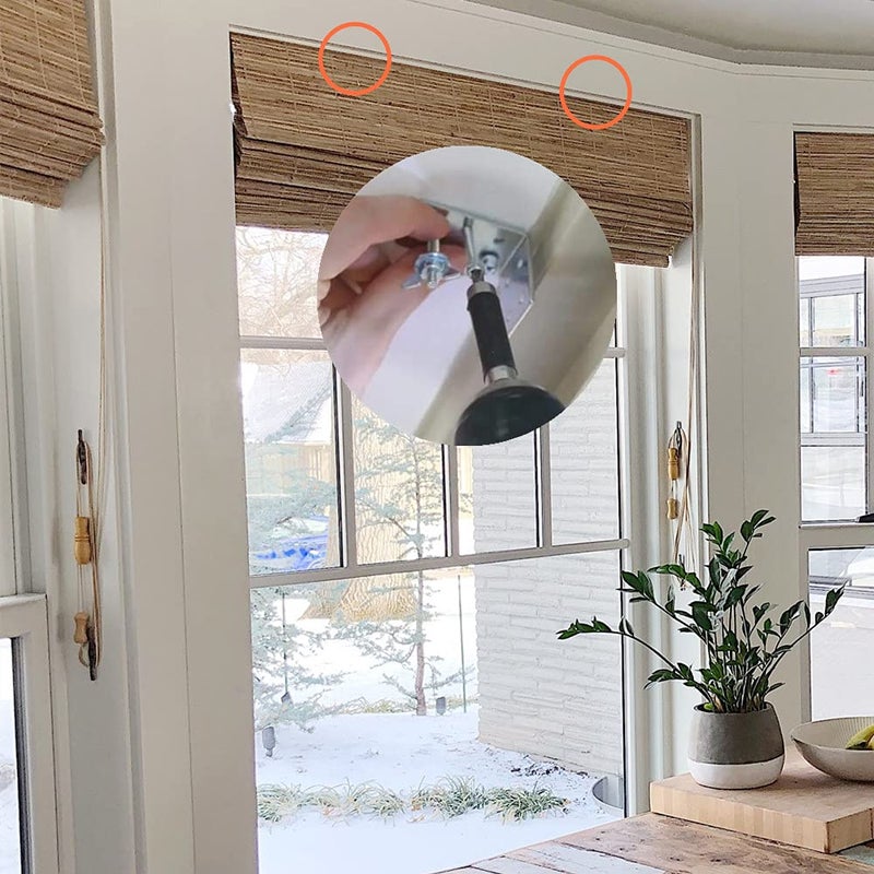 Cutelec 2pcs Mounting L Bracket and wingnut for Woven Wood or Bamboo Shade Universal Design for Inside, Ceiling or Wall Mount Roman Fold Shade - Image 3